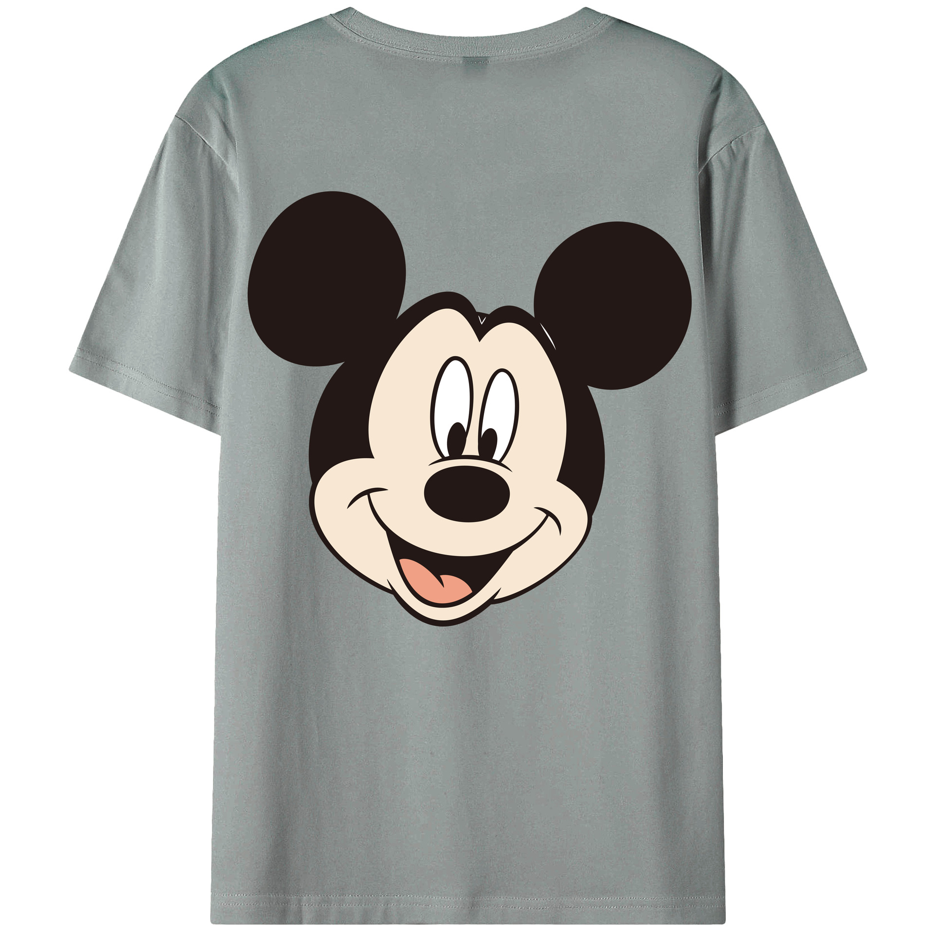 ミッキーマウス Mickey Mouse 綿100％ メンズ半袖Tシャツ（バックプリント） 通気性
